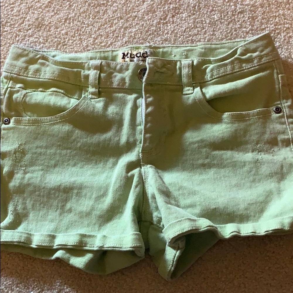 Green Jean Shorts